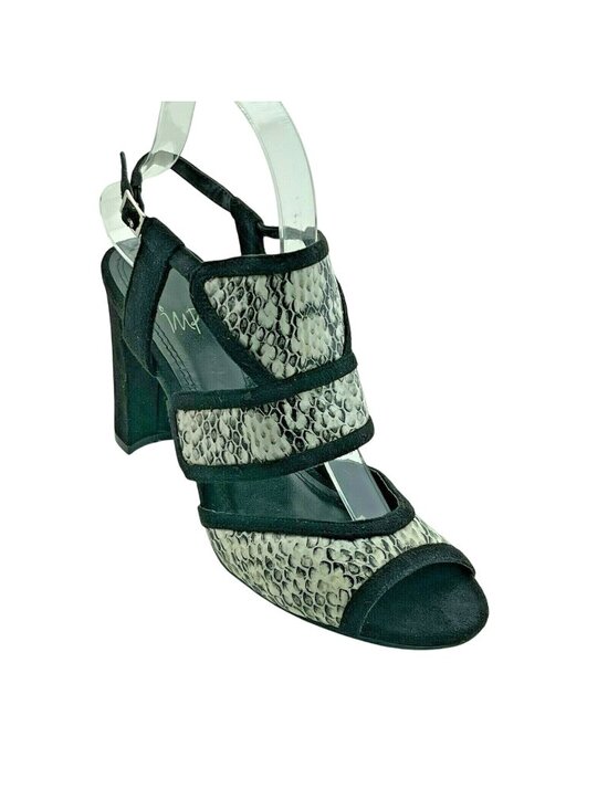 Impo Shoes - IMPO Shoes Sz 7M Black/White Reptile Print Sandals